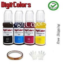 set of 4 Dye Sublimation Ink fits for EcoTank 522 ET-2720 ET-2800 ET-4700 4800