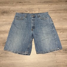Vintage LEVI'S 550 Blue Denim Shorts Relaxed Distressed Baggy Skate Mens Size 38