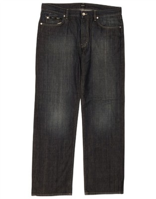 HUGO BOSS Herren Straight Jeans W36 L32 dunkelblau Baumwolle CJ18