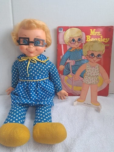 1960's Vintage Mattel Mrs. Beasley doll  & Whitman Paper doll mute TLC lot