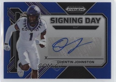 2023 Panini Prizm Draft Picks Blue 69/75 Quentin Johnston Rookie Auto RC 07lk