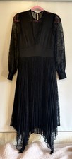 AllSaints Norah Midi Black Lace Dress Brand New With Tags Size 10 UK