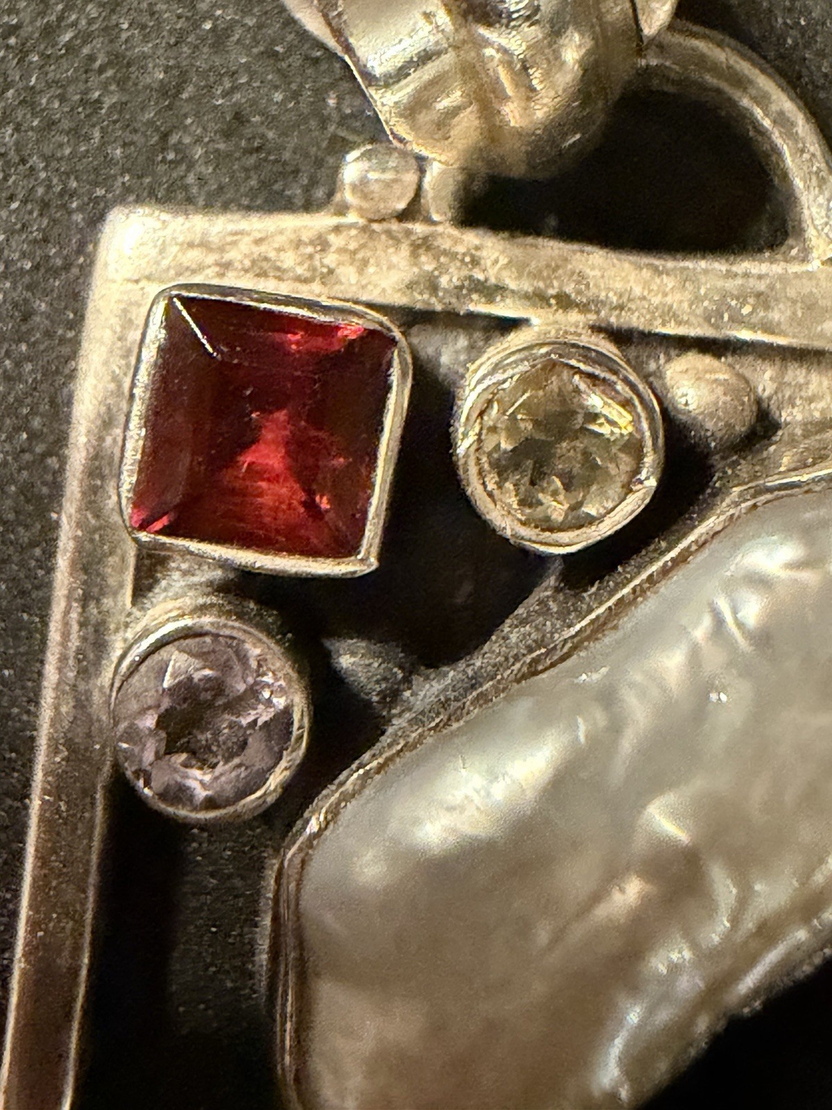 Sterling Silver 925 Rectangular Baroque Freshwate… - image 7