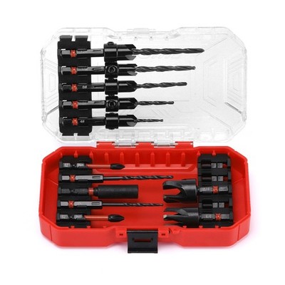 Countersink Drill Bit Set, 15 PCS Tapered Drill Bits Counter Sink Drill Bit f...