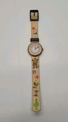 Vintage Flik Flak Swiss Made Childrens Kids Watch Cowboy 2004