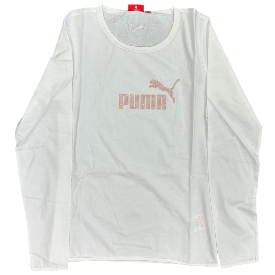 Puma Women's White Top (Size M) Long Sleeve Pink T-Shirt - New - Image 2 of 3