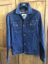 Hollister Denim Trucker Jacket - Men’s Size Large - Dark Blue Stretch Denim