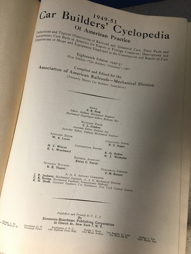 Car Builders' Cyclopedia 1949-1951 ed. Simmons-Boardman 18th ed. V/G cond. - Picture 5 of 19