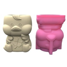 Duckling Succulent Flower Pot Mold Pen Holder Silicone Mols DIY Flower Vase Mold