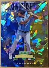 2024 Panini Crusade Xavier Isaac #16 Blue Cracked Ice Prizm Rays Prospect Card