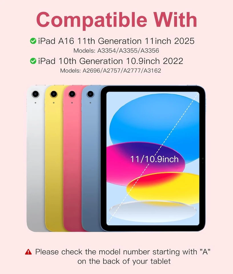 Funda Pink Hamile para iPad 11ª 10ª Generación con Teclado con Soporte para Lápices Foto 4 de 4