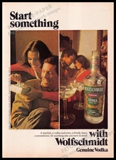 Wolfschmidt 1970s Print Advertisement 1977 "Start something" Couple Celebrating