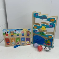 MELISSA & DOUG  Daily Routines Wooden Chart Toy & Ocean Slide