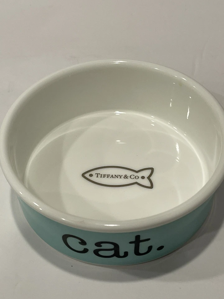 TIFFANY & Co. Gato Mascota Cuenco Plato de Alimentación Hueso Fino China 43071 + Bolsa de Regalo Foto 3 de 4