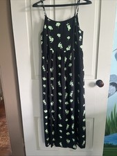 Wild Fable Womens Dress Small Flowy Maxi Adjustable Strap Floral Green Boho