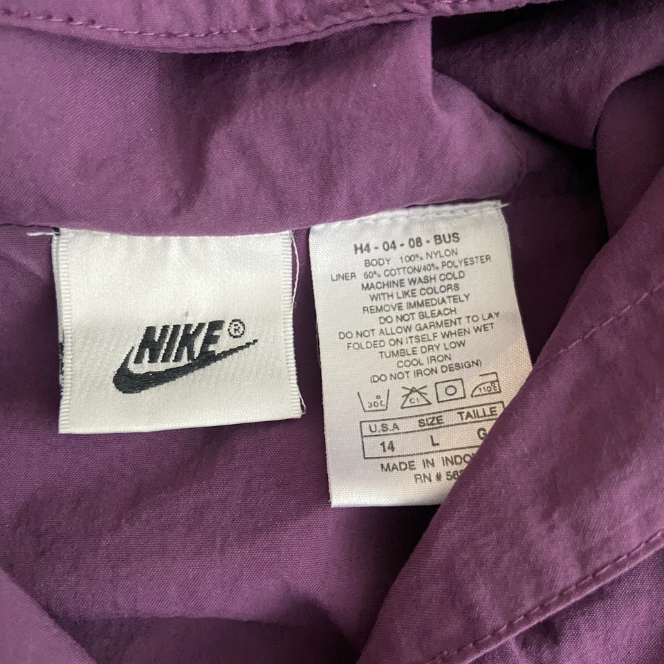 Chaqueta cortavientos Nike cremallera completa púrpura vintage años 90’s Y2k MUJER 14 grande L Foto 2 de 4