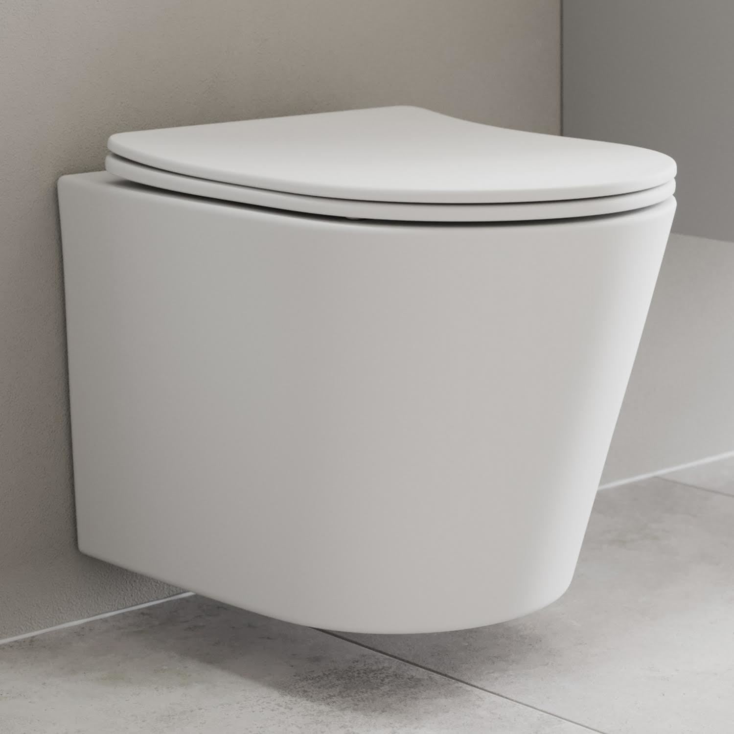Soft Close Toilet Seat D-Shape White Bathroom Slim Top Fix Hinges Modern