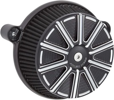 AN Big Sucker Air Filter Kit w Cover 10 Gauge Black Harley Highway King 23