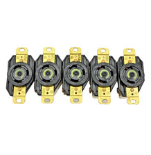 Lot of 5x Hubbell L5-30R Twist-Lock Mounted Receptacle 30A 125V HBL2610ST