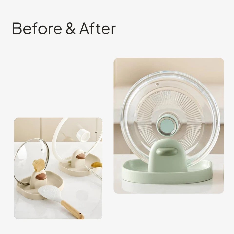 Soporte organizador de cocina con tapa para olla de ganso Foto 3 de 4