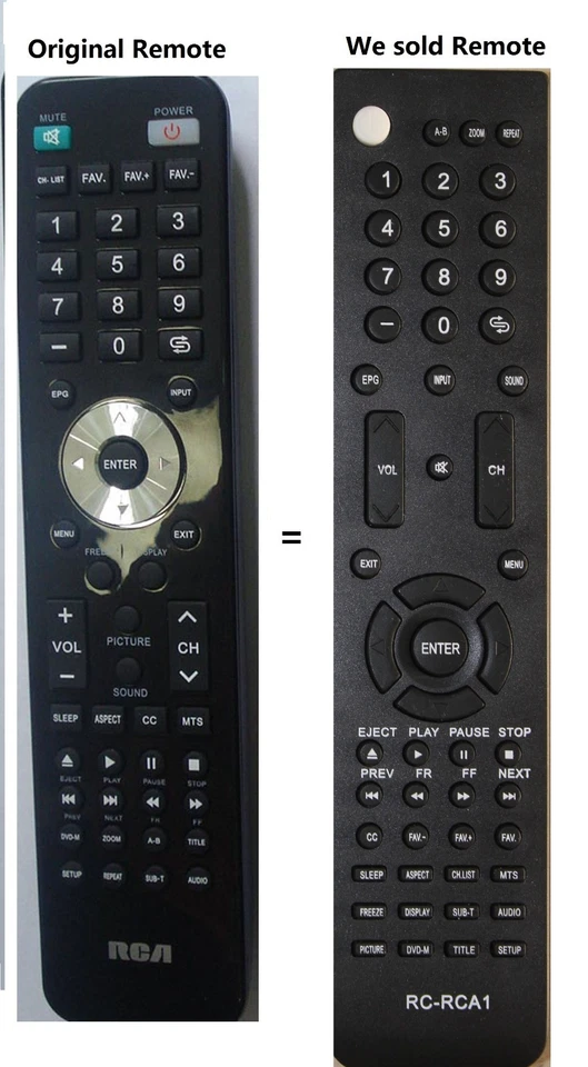 RCA RCA1 Remote for 46lb45rq 32lb45rq 32lb30rq 26lb30rq 26lb33rq 26la30rqd TV - Image 2 of 4