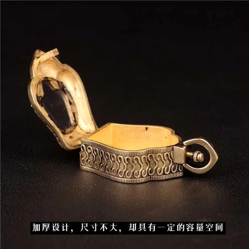 Joyería tibetana se puede abrir caja de latón transparente collar colgante Foto 2 de 4