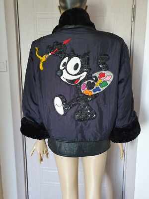 ICEBERG vintage disney comic fur/leather and nylon jacket size 42 