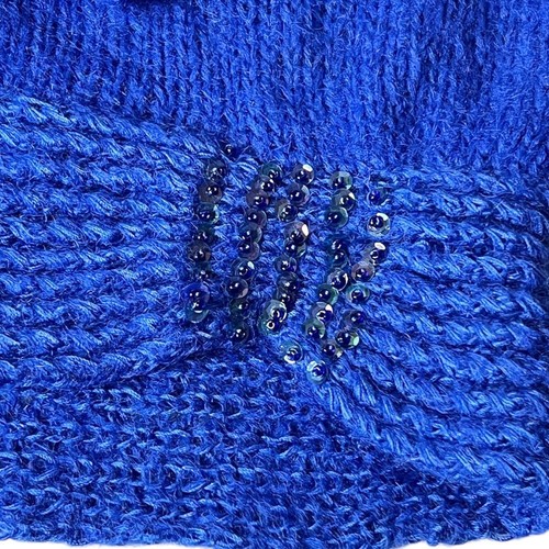 Vintage LIM's Cobalt Blue Angora Embellished Sweater Size Large - Picture 5 of 11