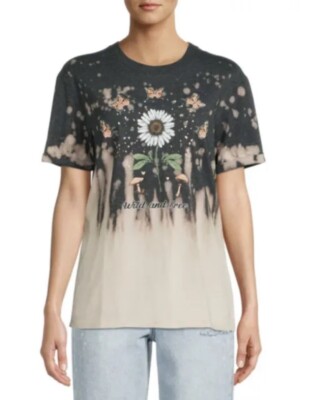 No Boundaries Junior s Wild And Free Boyfriend T-Shirt Black Size Medium (7-9)