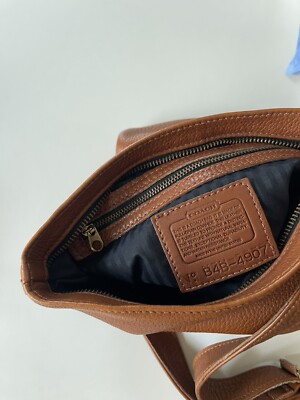 Coach Vintage Shoulder Soft Blue Suede Bucket Duffle Handbag Brass
