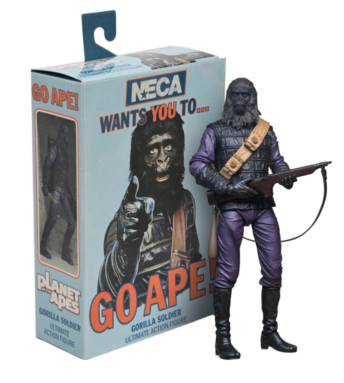 Figurine NECA Planet of the Apes Ultimate Gorilla Soldier articulée de 18 cm