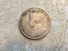 1920 Canada 25 Twenty Five Cents Quarter Silver King George V Canada Coin toned