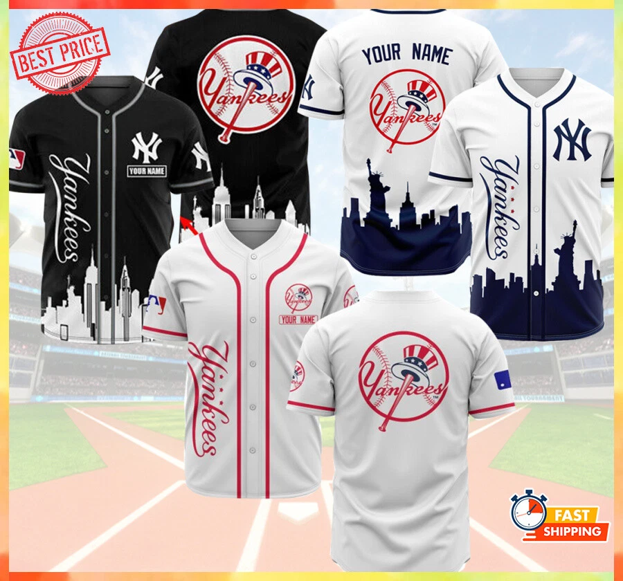 NewYork Yankees Major League Baseball Custom Name Baseball Jersey