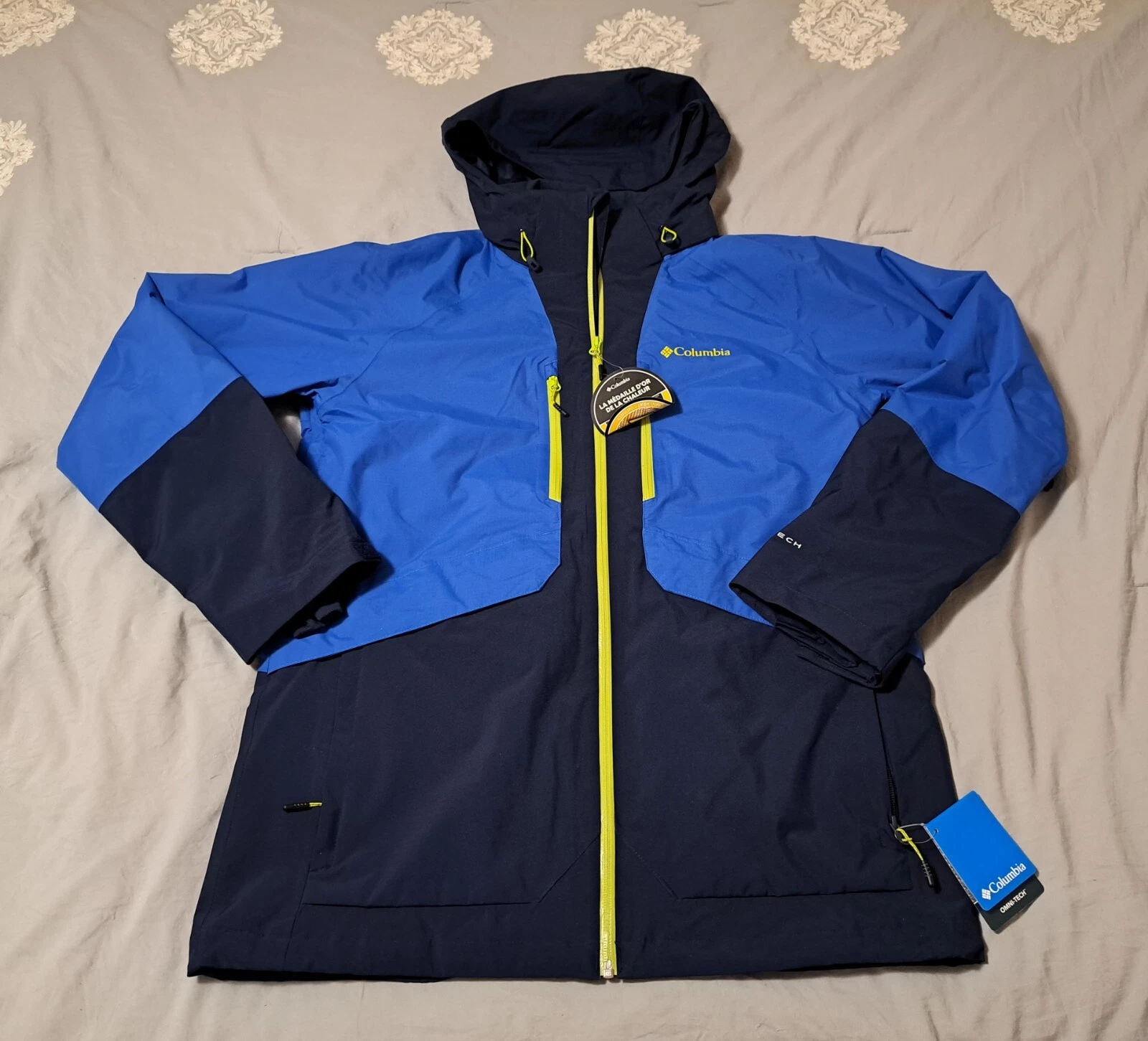 Columbia Aerial Ascender Interchange Jacket Navy/Bright Indigo Men's Size L