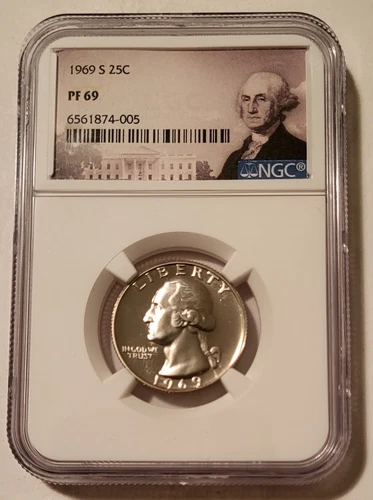 1969 S Washington Quarter Proof PF69 NGC Portrait Label