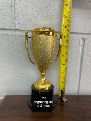 7 1/2  Tall Gold Cup Trophy With Or Without Lid. (Please See All Photos)