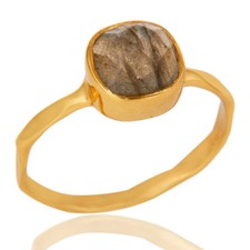 Natural Labradorite Gemstone 925 Sterling Silver Ring Jewelry For Womens