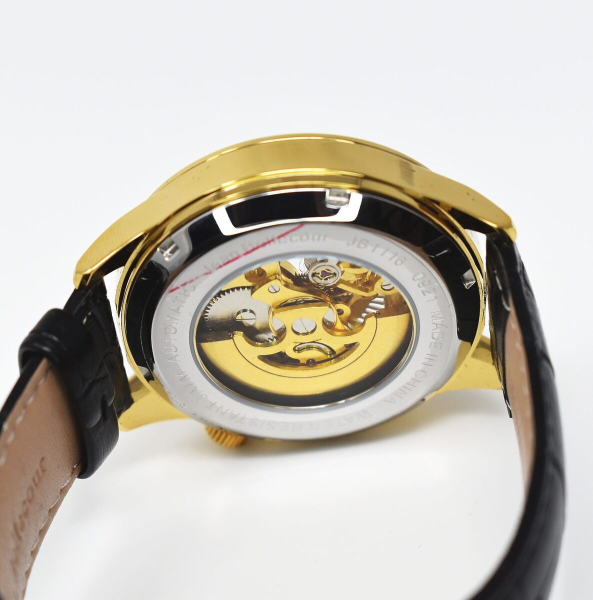 Jean Bellecour Automatic 45mm Open Hart Black Leather Watch Jean Bellecour Automatic 45mm Open Hart Black Leather Watch