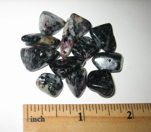 12 TUMBLED POLISHED NATURAL .4-.8" EUDIALYTE CRYSTAL STONE BEADS SWEDEN 19.7g *6 - Picture 12 of 12