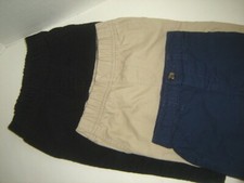 CARTER'S Boys Pants 3 PACK Black Navy Khaki Cotton Pull On Bottoms 12M