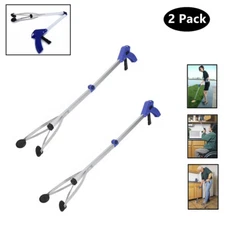 2xFoldable Pick Up Tool Grabber Reacher Stick Grab Extend Reach 32" inch