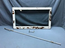 VTG Shabby Oak Hardwood Glass Transom 20x35 Window with Hardware Old 1417-23B