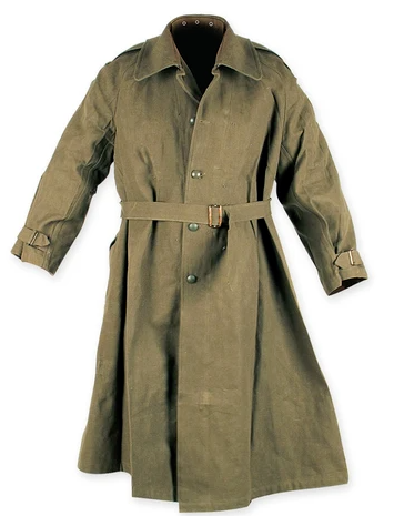 WW2 M35 Canvas Split Tail Military French Duster WITHOUT Wool Liner - Size M / L - Afbeelding 1 van 4