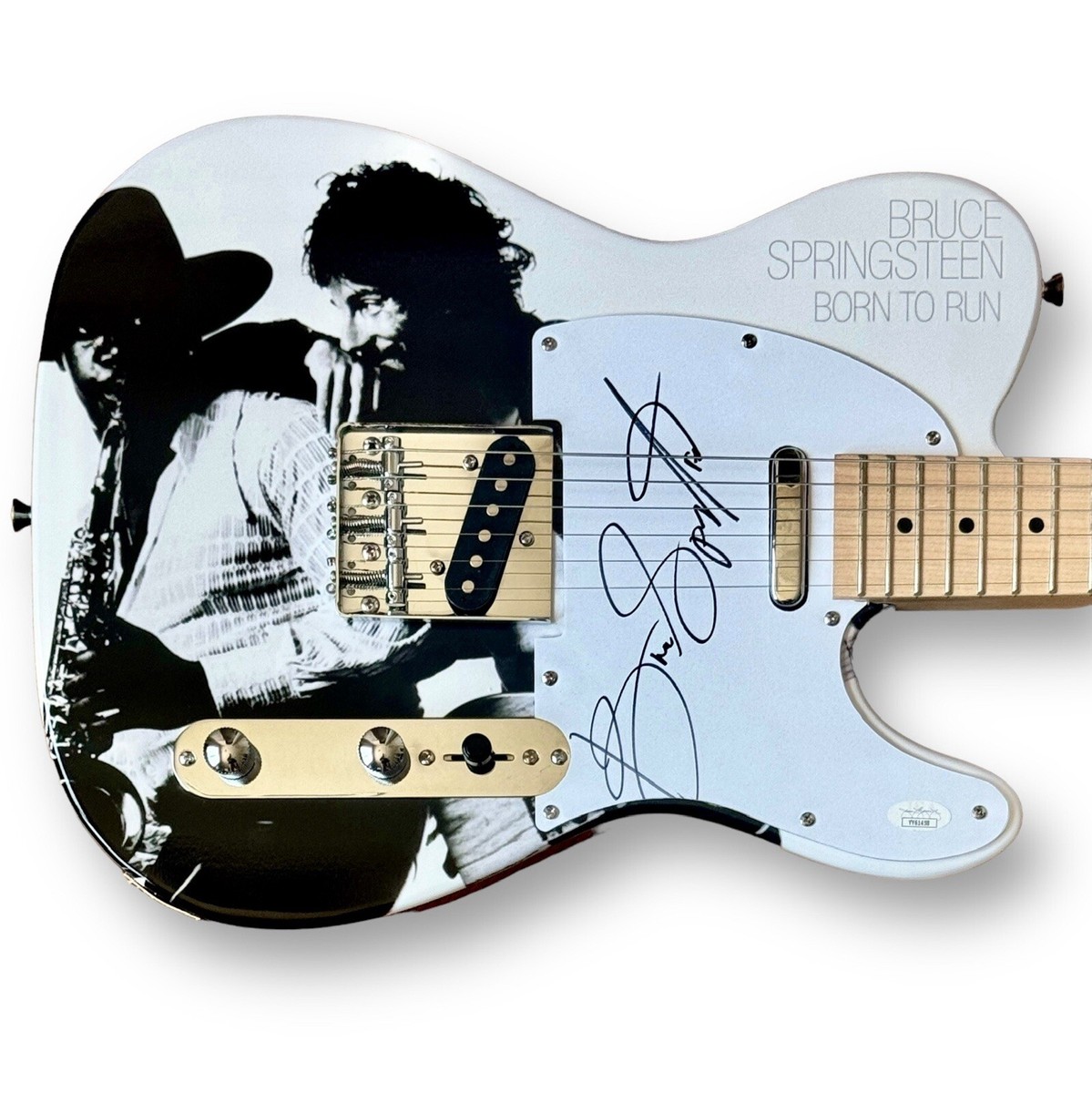 Bruce Springsteen Signed Guitar Custom Graphics JSA COA Born
