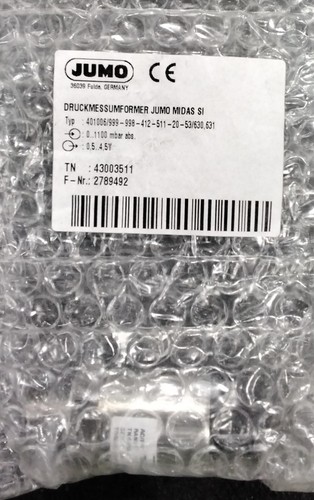 New 43003511 Jumo Pressure Sensor Type 401006/999-998-412-511-20-53/630.631 - 第 2/2 張圖片