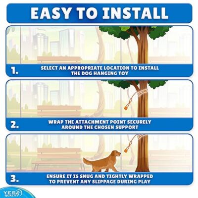 Dog Rope SINOBEST Dog Bungee Tug Toy, Hanging Tether Tug Of War