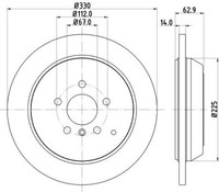 2X Hella 8DD 355 128-601 Bremsscheibe FüR MERCEDES-BENZ