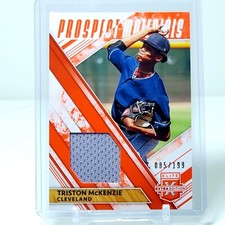 Triston Mckenzie 2019 Panini EEE Prospect Materials Orange 085/199 PM-TM Indians
