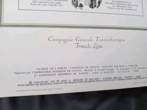 French Line SS France 2 Menus - Picture 14 of 14