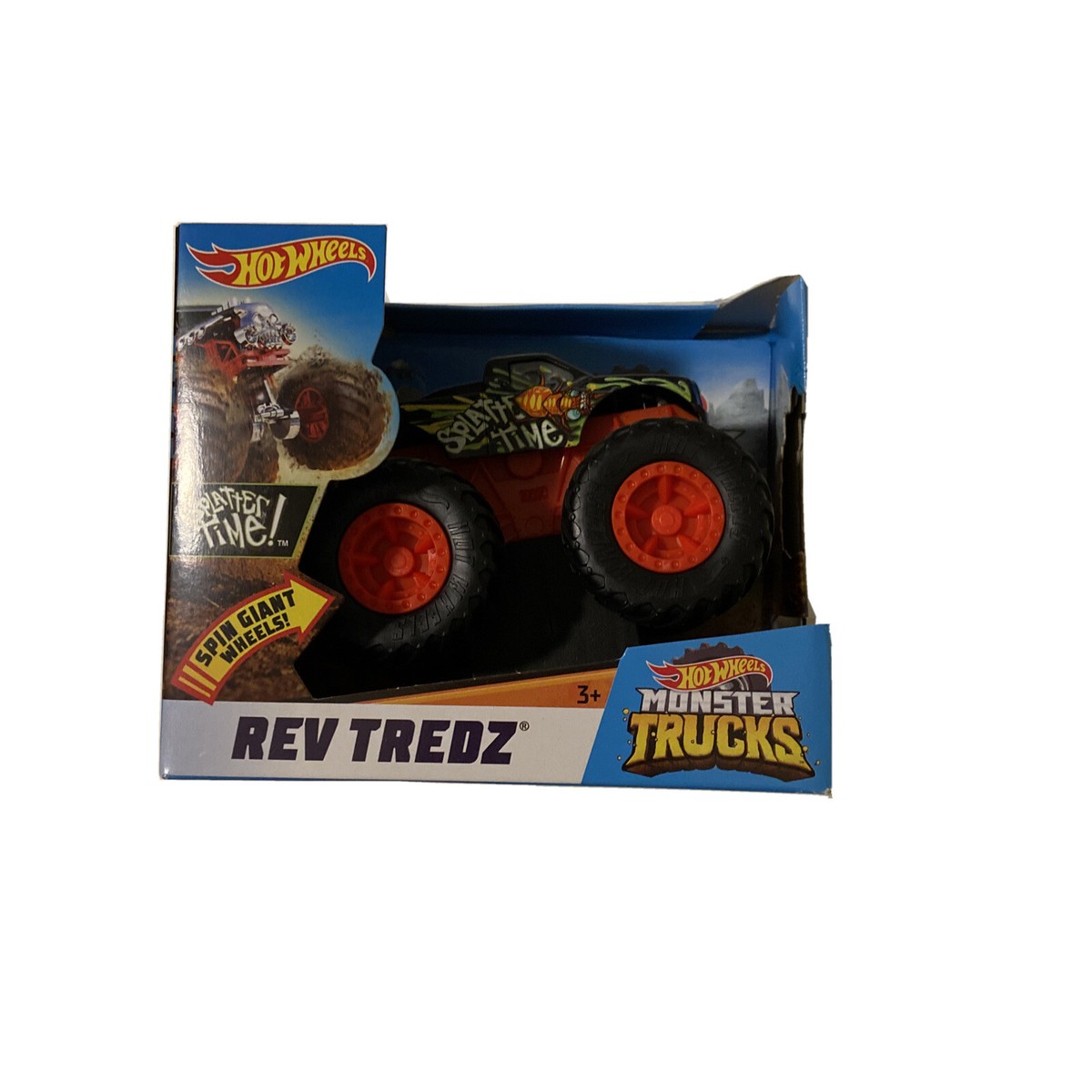 HOT WHEELS REV TREDZ MONSTER TRUCKS SPLATTER TIME NIB
